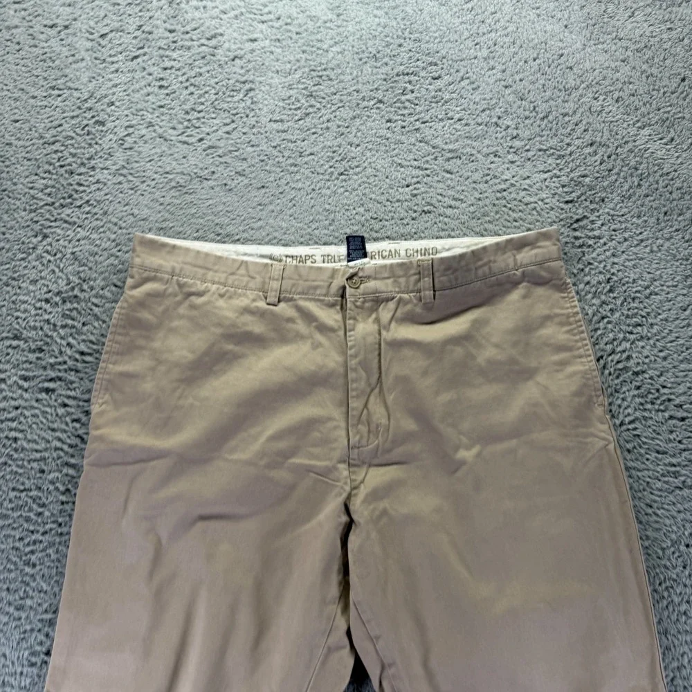 Chaps Pant Men 40x30 Beige Cotton Chino Straight Preppy Business Career Academia